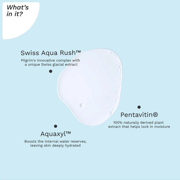 Pilgrim Swiss Aqua Rush Hydrating Gel Toner - 100ml | With Pentavitin & Aquaxyl | Toner for Glowing Skin | Lightweight | Skin Moisture Balance & Enhanced Texture | Anti-Dryness Hydrating Toner | for All Skin Types