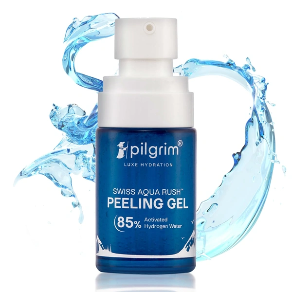 Pilgrim Swiss Aqua Rush Peeling Gel 30g | With Pentavitin & 85% Activated Hydrogen Water | Deep Hydration | Smooth & Soft Skin | Brightening Exfoliating Gel | Fresh & Radiant Skin | Suitable for Sensitive Skin Types