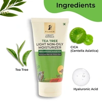Pilgrim Moisturizer Tea Tree Light Non-Oily, 80.0gm | Soothes Skin, Controls Oil, and Hydrates Without Clogging Pores for a Fresh, Matte Look.
