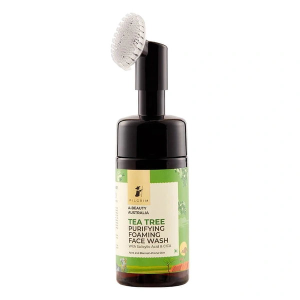 Pilgrim Foaming Face Wash Tea Tree Purifying, 120ml | Deep Cleanses, Fights Acne, and Soothes Skin with Purifying Tea Tree for a Fresh, Clear Complexion.