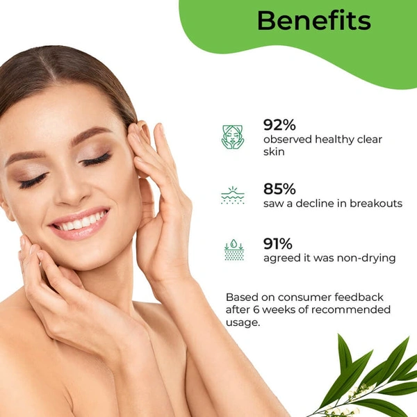 Pilgrim Tea Tree Purifying Gel Face Wash, 100ml | Clears Impurities, Reduces Acne, and Soothes Skin for a Clean, Fresh Feel.