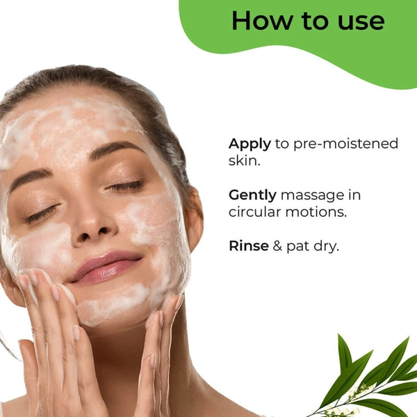 Pilgrim Tea Tree Purifying Gel Face Wash, 100ml | Clears Impurities, Reduces Acne, and Soothes Skin for a Clean, Fresh Feel.