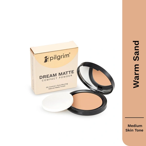 Pilgrim Dream Matte Compact Powder 70g (223-Warm Sand) | Shine Control, Smooth Texture, and Lightweight Formula for an Even Matte Finish.