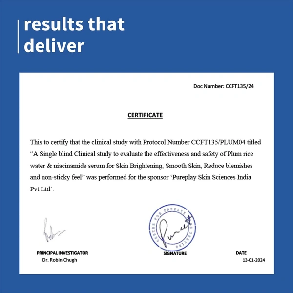 Plum 10% Niacinamide Serum with Rice Water 15ml | Brightening, Clear & Glowing Skin | Anti-Acne & Oil Control Serum for Acne-Prone, Oily, Combination & Sensitive Skin