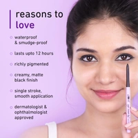 Plum Eye-Swear-By Kajal 0.35g Deep Black | Creamy Smooth, Waterproof & Smudge-Proof | 12hr Long-Lasting Twist-Up Kajal Pencil | Enriched with Vitamin E | 100% Vegan & Cruelty-Free