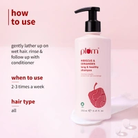 Plum Hibiscus & Ceramides Long & Healthy Shampoo 250ml | Hydrating & Conditioning Shampoo | Prevents Split Ends | With Hibiscus Extracts & Ceramides | 100% Vegan & Paraben-Free