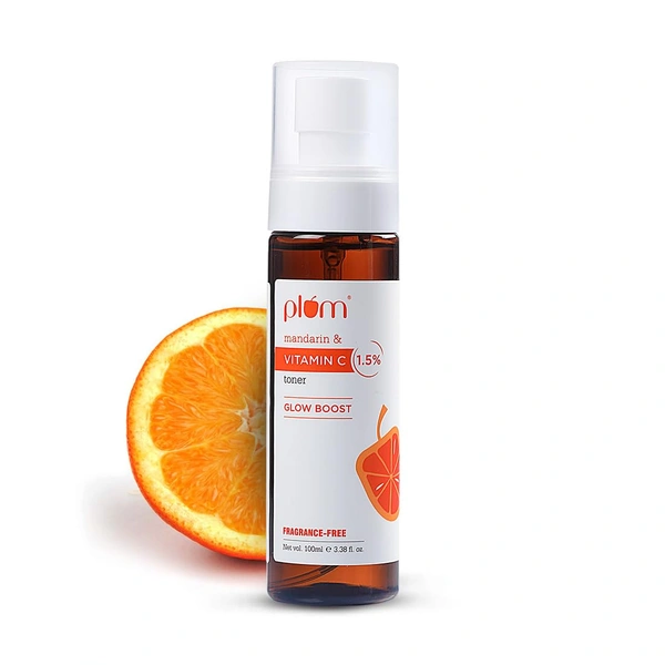 Plum Vitamin C Face Toner 100ml | With Mandarin & Kakadu | Alcohol-Free | Brightens & Reduces Pigmentation | For Glowing Skin | For Oily, Combination, Acne-Prone, Dry, Normal & Sensitive Skin | Women & Men | Vegan