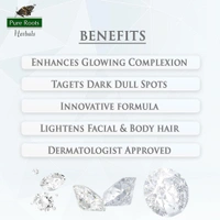 Pure Roots Diamond Cream Bleach 224g | For Sparkling Glow | Tan Removal & Even Skin Tone | Skin brightening bleach | Dark spot reduction | Remove Tan & Dead Skin Cell | Ideal for All Skin Types |