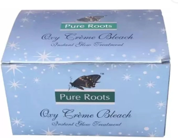 Pure Roots Oxy Crème Bleach 224g | for Instant Glow Treatment | Oxygen Boost for Bright, Radiant Skin | Lighten & Revitalize Skin | Gentle Tan Removal & Glow Booster | Salon-Quality Results | Natural Skin | Paraben-Free |