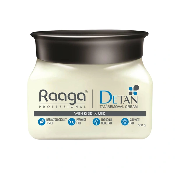 Raaga Professional De-Tan Pack | Salon-Grade Tan Removal Cream | Skin Brightening | Dermatologically Tested | Sulphate Free | 500g