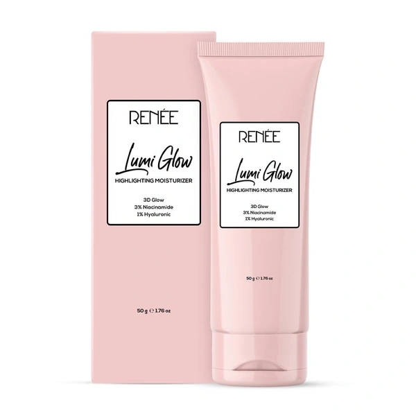Renee Lumi Glow Highlighting Moisturizer 50g | With 3D Glow | Enriched with 3% Niacinamide & 1% Hyaluronic Acid | Reduces Pigmentation, Fine Lines & Wrinkles | Lightweight Texture | Prevents Photoaging & UV Damage |