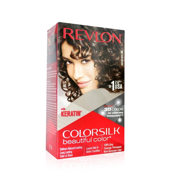 Revlon ColorSilk Permanent Hair Color 3N Dark Brown | 100% Grey Coverage | Ammonia-Free with Pro-Keratin & Silk Amino Acids | Up to 8 Weeks Vibrant, Salon-Perfect Hair Color