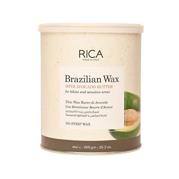 Rica Brazilian Wax with Avocado Butter | Painless Hair Removal Wax | Stripless Wax for Sensitive Areas | Quick & Easy Tan Removal Wax | Hygienic and Easy to apply | 800g