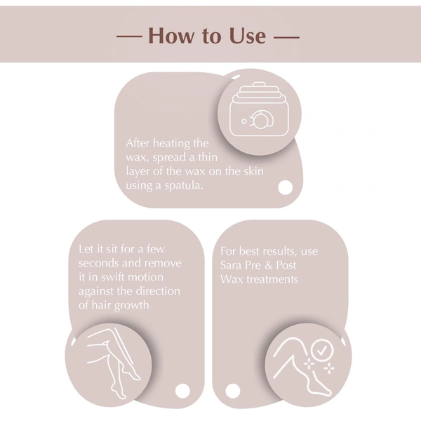 Sara Beauty Brazilian Peel-Off White Chocolate Wax | Smooth, Painless Hair Removal | for Face, Under Arms & Intimate Hair Removal | No Strips Required | 500g