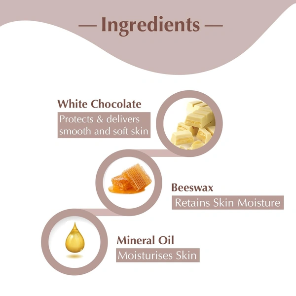 Sara Beauty Brazilian Peel-Off White Chocolate Wax | Smooth, Painless Hair Removal | for Face, Under Arms & Intimate Hair Removal | No Strips Required | 500g