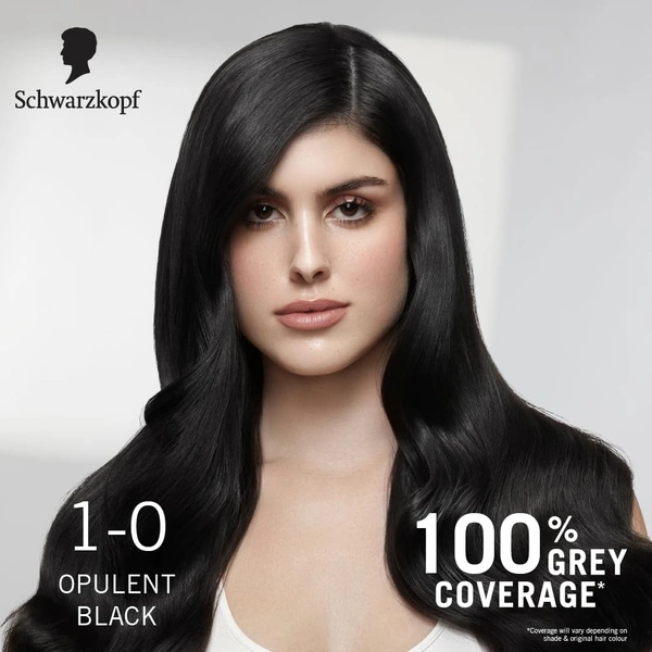 Schwarzkopf Colour Specialist 1.0 Opulent Black Permanent Hair Colour 100ml with Omegaplex & Hyaluronic Acid | 100% Grey Coverage | Anti-Breakage Care | Vibrant Nourished Shine