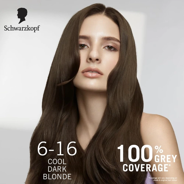 Schwarzkopf Colour Specialist 6.16 Cool Dark Blonde Permanent Hair Colour 100ml with Omegaplex & Hyaluronic Acid | 100% Grey Coverage | Anti-Breakage | Vibrant Nourished Shine