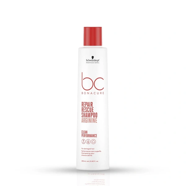 Schwarzkopf Professional Bonacure Repair Rescue Shampoo with Arginine | Repairs, Strengthens & Restores Hair | Reduces Breakage your hair | Repairs Damaged Hair | Leaves hair smooth, shiny | 250ml