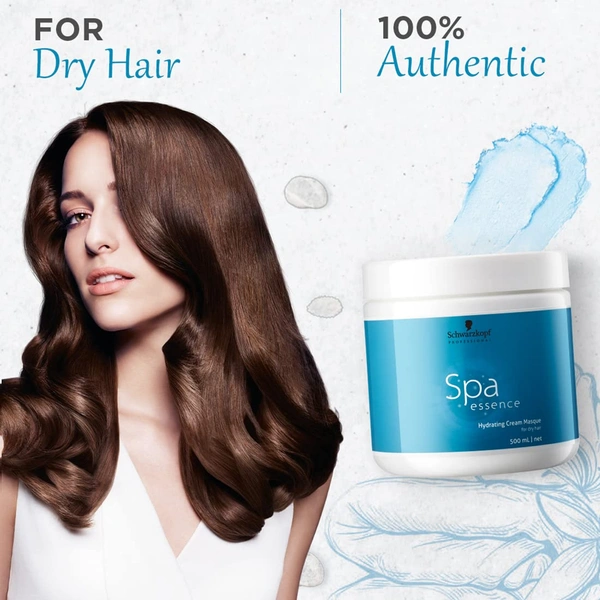 Schwarzkopf Professional Spa Essence Cream Hydrating Masque | for Dry, Damaged Hair | Smooth, Shiny Hair | Deep Moisture Hair Treatment | 500 ml