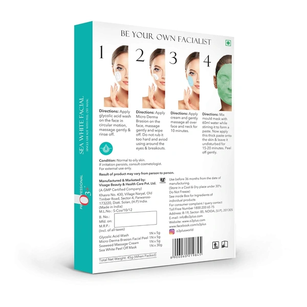 O3+ Professional Sea White Facial Single Dose Kit 45g