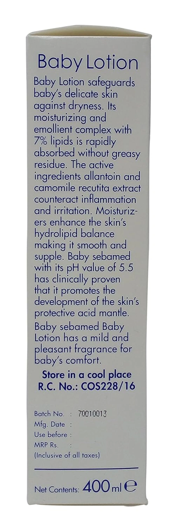 Sebamed Baby Body lotion 400ml |Gentle, pH 5.5 Formula | Chamomile & Allantoin | Moisturizes & Soothes Baby's Skin | Paraben-Free | Ideal for Sensitive Skin Care