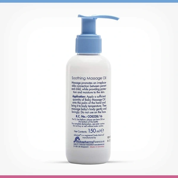 Sebamed Baby Soothing Massage Oil 150ml | pH 5.5 for Gentle & Moisturizing Care | Enriched with Natural Oils to Soothe & Hydrate Baby's Skin | Dermatologically Tested