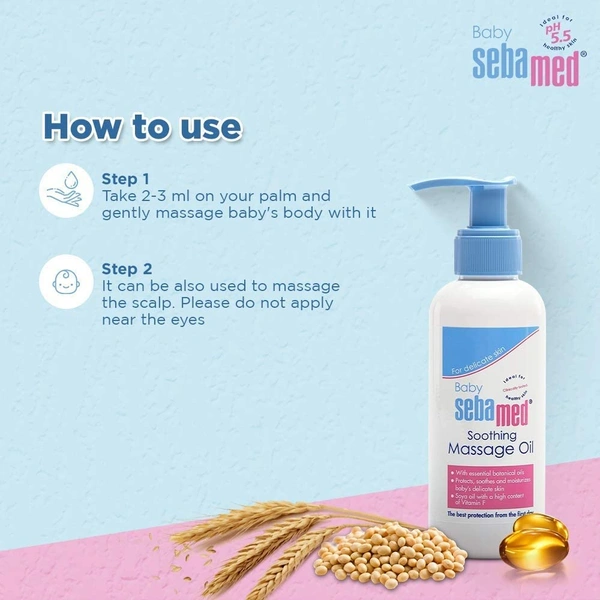 Sebamed Baby Soothing Massage Oil 150ml | pH 5.5 for Gentle & Moisturizing Care | Enriched with Natural Oils to Soothe & Hydrate Baby's Skin | Dermatologically Tested