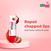 Seba Med Sebamed Lip Defense Strawberry 4.8g | SPF 30 Lip Balm with Natural Oils & Vitamin E | Heals Dry, Chapped Lips | UV Protection | Dermatologically Tested