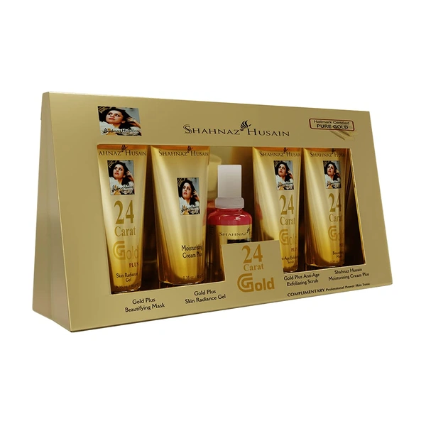 Shahnaz Husain Gold Facial Kit, 24 Carat Gold Skin Radiance | Anti-Aging & Hydrating Facial Care | Deep Cleansing, Nourishing & Glow-Boosting Skincare for Youthful Skin