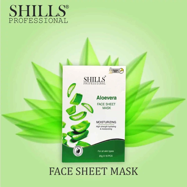 Shills Professional Face Sheet Mask Set with Aloe Vera | Intense Moisturizing & Hydration | Soothing & Refreshing Care | For All Skin Types