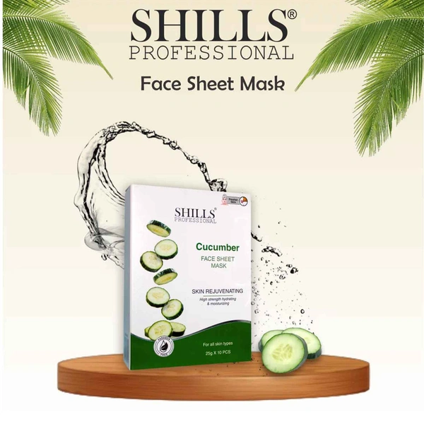 Shills Professional Face Sheet Mask Set with Cucumber | Regenerating & Soothing | Revitalizes Skin, Restores Glow | Suitable for All Skin Types