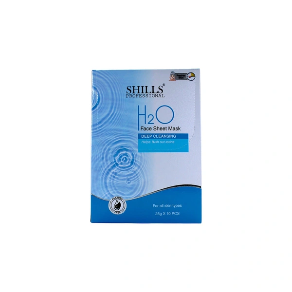 Shills Professional Face Sheet Mask Set with H2O | Cooling & Hydrating | Soothes & Refreshes Skin | Reduces Heat & Irritation | Suitable for All Skin Types