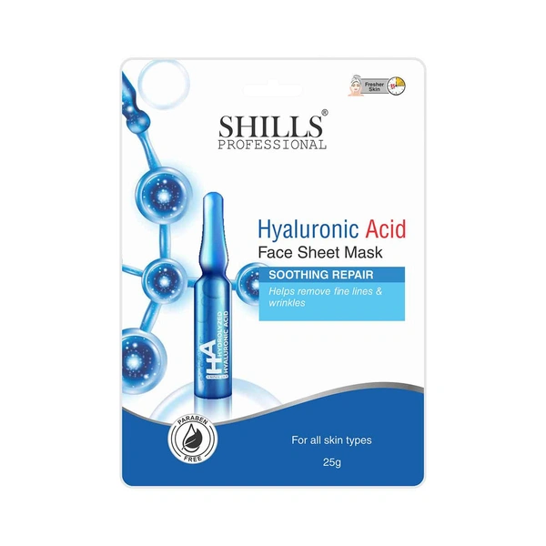 Shills Professional Face Sheet Mask Set with Hyaluronic | Skin Smoothing & Hydration | Plumps, Softens & Refreshes | Suitable for All Skin Types