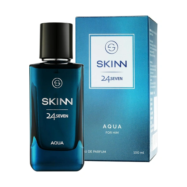 Skinn Titan Skinn 24Seven Aqua Eau De Parfum for Men 100ml | Refreshing & Long-Lasting Scent | Aquatic & Citrus Notes | Perfect for Daily Wear | Premium Fragrance for Men