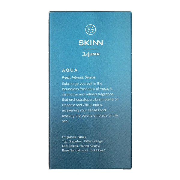 Skinn Titan Skinn 24Seven Aqua Eau De Parfum for Men 100ml | Refreshing & Long-Lasting Scent | Aquatic & Citrus Notes | Perfect for Daily Wear | Premium Fragrance for Men