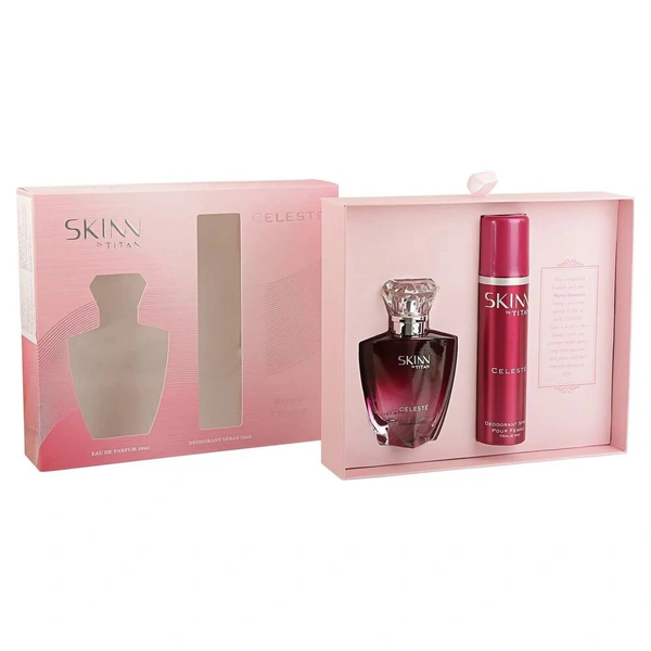 Skinn By Titan Celeste Gift Set for Women | EDP 50ml + Deo 75ml | Elegant Floral-Jasmine Fragrance | Long-Lasting, Fresh & Feminine Scent | Perfect Gift for Her