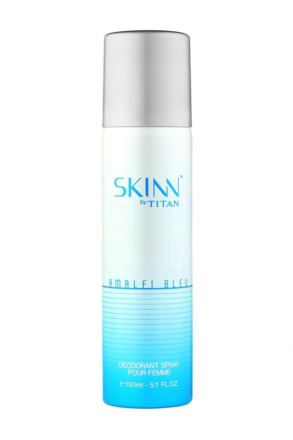 Skinn by Titan Deo Spray Amalfi Bleu - Floral Scent for Women 150ml | Long-Lasting Fragrance | Freshness & Odor Protection | Premium Deodorant for Women | Elegant & Refreshing Scent