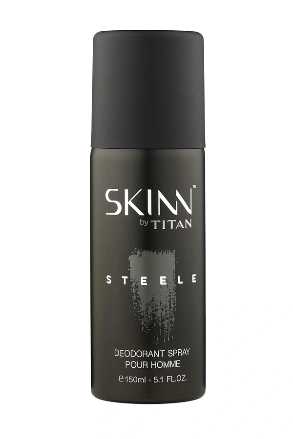 Skinn by Titan Steele Deodorant Spray for men 150ml |Bold & Strong Woody Fragrance|Long-Lasting Freshness & Odor Protection for All-Day Confidence