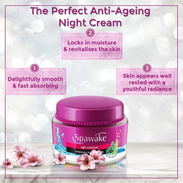 Spawake Age Solution Intensive Night Cream 25g | Deep Hydration Anti-aging Cream | for Youthful Skin | Fine line Reducing | Skin Repair & Rejuvenation | For All Skin Types