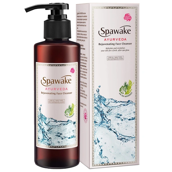 Spawake Ayurveda Rejuvenating Face Cleanser - 190ml | Refreshes Skin | Face Wash with Natural Extracts | Hydrating | Removes Dirt & Impurities | Dermatologically Tested | For All Skin Type