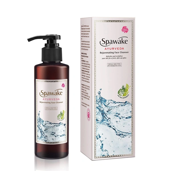 Spawake Ayurveda Rejuvenating Face Cleanser - 190ml | Refreshes Skin | Face Wash with Natural Extracts | Hydrating | Removes Dirt & Impurities | Dermatologically Tested | For All Skin Type