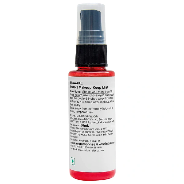 Spawake Perfect Makeup Keep Mist 50ml | Makeup Setting Spray | Long-lasting makeup finish | Pollution Protection | Smooth & Smudge Proof | Non Clogging to Pores| For All skin types