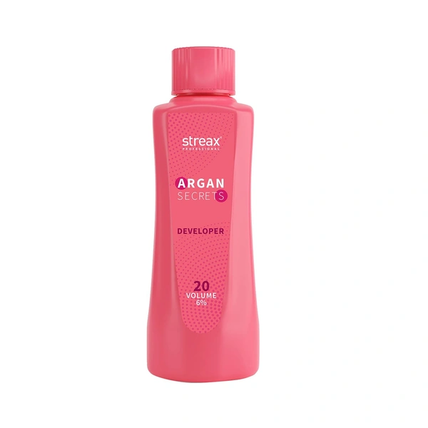 Streax Professional 20 Volume 6% Developer For Argan Secrets Colorant, 1000 ml (Note:By Including Additional Weight charge of Product is 99/-)