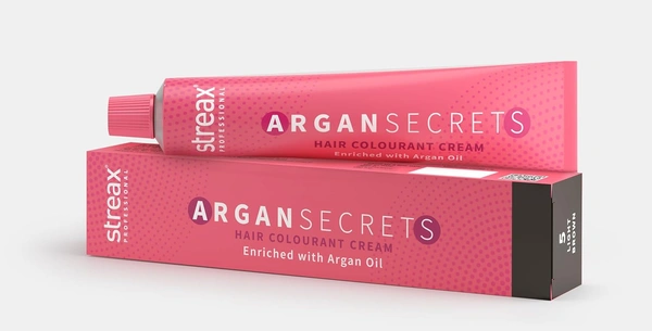 Streax Color Tube Argan Secrates 5 Light Brown, 60g | Ammonia-Free & Long-Lasting | Enriched with Argan & Walnut Oil for Vibrant Hair Color | Soft & Smooth Hair | Full Grey Coverage.