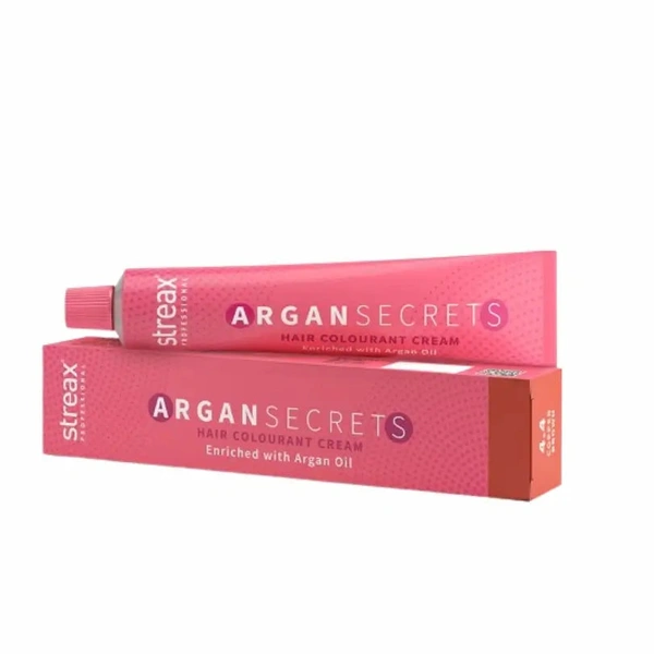 Streax Color Tube Argan Secrates 4.4 Dark Copper Brown, 60g | Ammonia-Free & Long-Lasting | Enriched with Argan & Walnut Oil for Vibrant Hair Color | Soft & Smooth Hair | Full Grey Coverage.