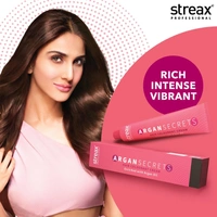 Streax Color Tube Argan Secrates 5.35 Light Golden Mahogany Brown 60g | Ammonia-Free & Long-Lasting | Enriched with Argan & Walnut Oil for Vibrant Hair Color | Soft & Smooth Hair | Full Grey Coverage