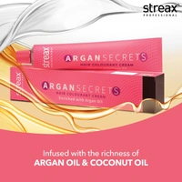 Streax Color Tube Argan Secrates 5.35 Light Golden Mahogany Brown 60g | Ammonia-Free & Long-Lasting | Enriched with Argan & Walnut Oil for Vibrant Hair Color | Soft & Smooth Hair | Full Grey Coverage