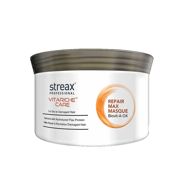 Streax Professional Vitariche Care Hair Mask 500g| Smooth & Shine | Enriched with Biovit-A-OX |Hydrolyzed Silk Protein | Silk Protein & Vitamins