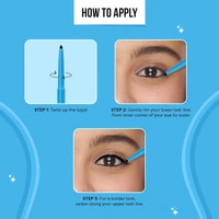 Sugar Pop 24-Hour Waterproof Matte Kajal - Black | Smudge-Proof, Transfer-Proof, Highly Pigmented Eye Kajal | Long-Lasting Matte Finish with Smooth Glide | Sharpener Included