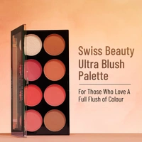 Swiss Beauty 8-in-1 Ultra Blush Palette | Pigmented Blusher | Flawless Glow | Matte & Shimmer Finishes | Get Radiant, Long-Lasting | Highlight & Contour| blendable shades | Shade-4, 16gm